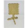 Image 1 : 19TH CENT. 4 1/2" BRASS SHAPED TILT-TOP