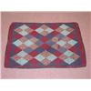 Image 1 : SMALL HOOKED RUG W/ DIAMOND PATTERN (34