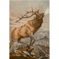 “Wapiti” Giclee Hand Embellished Print