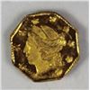Image 1 : CALIFORNIA TERRITORIAL GOLD .25 OCTAGON 1867