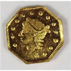 CALIFORNIA TERRITORIAL GOLD OCTAGON .25 1870