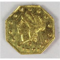 CALIFORNIA TERRITORIAL GOLD .25 1871G OCTAGON