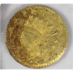 CALIFORNIA TERRITORIAL GOLD .25 ROUND 1876