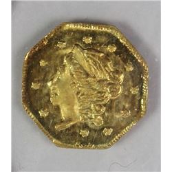 1868 OCTAGO CALIFORNIA TERRITORIAL GOLD .50