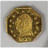 Image 1 : 1872 WASHINGTON HEAD CALIFORNIA GOLD CHARM .25