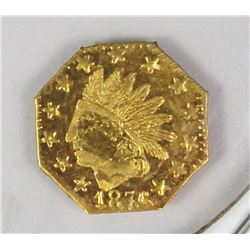 1876 INDIAN OCTAGO .25 GOLD