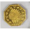 Image 1 : UNLISTED 1875 CAL. GOLD TOKEN .25 OCTAGON
