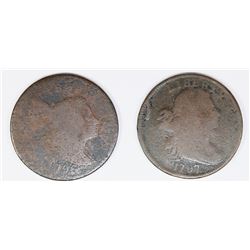 2 EARLY COPPERS 1796 LIB CAP 1797