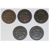 Image 2 : LOT OF FIVE 1822 CENTS