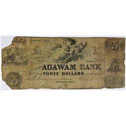 AGAWAM BANK $3 SPRINGFIELD MASS UNLISTED