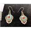 Image 2 : A Silver Filligree Enamel Vintage Earrings