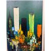 Image 2 : Mid Century Modern Cityscape Painting Signed B.Scans Canadian Artist