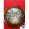 Image 2 : Antque Wooden Trinket Box with English Scene 4.5" w x 3" H