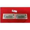 Image 2 : 2 1973 Bank of Canada $1 Bank Notes. Uncirculated in a Holder
