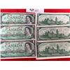Image 2 : 6 Centennial of Canadian Confederation 1867-1967 Bank of Canada $1 Bank Notes Uncirculated