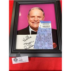 A Pair of Don Rickles Tickets with an Autographed Photo. Nicely Framed