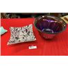 Image 1 : Mid Century Modern Decorative Plate Plus a Carnival Glass Large Punch Bowl