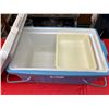 Image 2 : Vintage Coleman Cooler with Handles. 23" w x 14" thick x 13" H