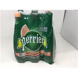 Perrier Pink Grapefruit Carbonated Natural Spring Water (6 x 1L)