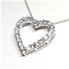 Image 2 : Silver Simulated Aquamarine Cubic Zirconia Heart Shaped Pendant With Chain Necklace (~length 18"cm),