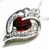 Image 2 : Silver Created Ruby Heart Shaped Pendant With Chain Necklace (~length 18"cm), Suggested Retail Value