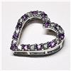 Image 1 : Silver Natural Amethyst Cubic Zirconia Pendant, Suggested Retail Value $80