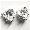 Image 1 : 14K White Gold Cubic Zirconia (4Mm) (0.46Gm) 10Kt Backs Earrings, Made in Canada, Suggested Retail V