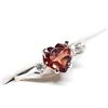 Image 1 : 10K White Gold Natural Garnet(1.5ct) Diamond(0.03ct) Ring (~Size 6), Made in Canada, Suggested Retai