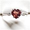 Image 2 : 10K White Gold Natural Garnet(1.5ct) Diamond(0.03ct) Ring (~Size 6), Made in Canada, Suggested Retai