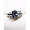 Image 2 : Silver Rainbow Topaz Cubic Zirconia (3.66Gm) Ring (~Size 7), Suggested Retail Value $100
