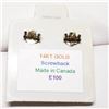 Image 3 : 14K Yellow Gold "Screwback" Earrings, Made in Canada, Suggested Retail Value $200