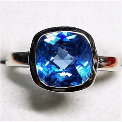 Silver Aquamarine Ring (~Size 6), Suggested Retail Value $80