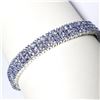 Image 1 : Silver 186 Natural Tanzanite(10.9ct) (25.64Gm) Bracelet (~length 7.5"cm), Appraised Retail $2896