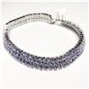 Image 2 : Silver 186 Natural Tanzanite(10.9ct) (25.64Gm) Bracelet (~length 7.5"cm), Appraised Retail $2896