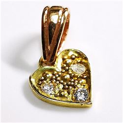 18K Yellow Gold Rose Gold/Yellow Gold Combination Diamond(0.07ct) (0.58Gm) Pendant, Made in Canada, 
