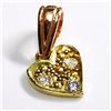 Image 1 : 18K Yellow Gold Rose Gold/Yellow Gold Combination Diamond(0.07ct) (0.58Gm) Pendant, Made in Canada, 