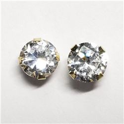 14K Yellow Gold Cubic Zirconia (4Mm) Silicone Stud Back Earrings, Suggested Retail Value $120