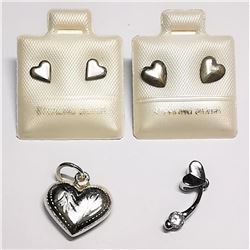 Silver Cubic Zirconia Stud Earrings Set Of Earrings, Pendant And Piercing , Suggested Retail Value $