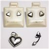 Image 1 : Silver Cubic Zirconia Stud Earrings Set Of Earrings, Pendant And Piercing , Suggested Retail Value $