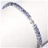 Image 1 : Silver Natural Tanzanite(3.9ct) (8.8Gm, 7.5") Bracelet, Appraised Retail $800