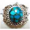 Image 3 : Silver Turqoise "Antique Design" (6.5~Gm) Ring, Suggested Retail Value $100