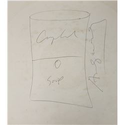 Signed Andy Warhol Campbell’s Soup Sketch