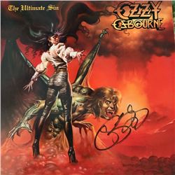 Signed Ozzy Ozbourne The Ultimate Sin Album Cover