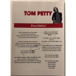 Signed Tom Petty "Free Fallin" Lyrics