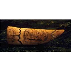 Scrimshaw. Depicting Civil War battle, 