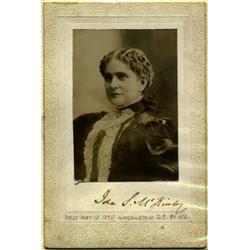 Ida McKinley. Rare signed photo, as Fir