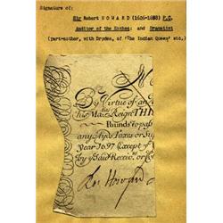 Sir Robert Howard. English dramatist (1