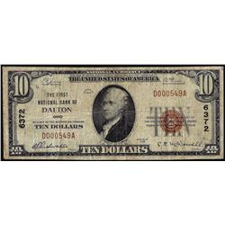 1929 $10 First NB Dalton, OH CH# 6372 National Currency Note
