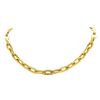 Image 1 : 18KT Yellow Gold Satin Finish Oval Link Necklace