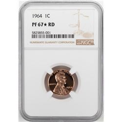 1964 Proof Lincoln Memorial Cent Coin NGC PF67RD Star